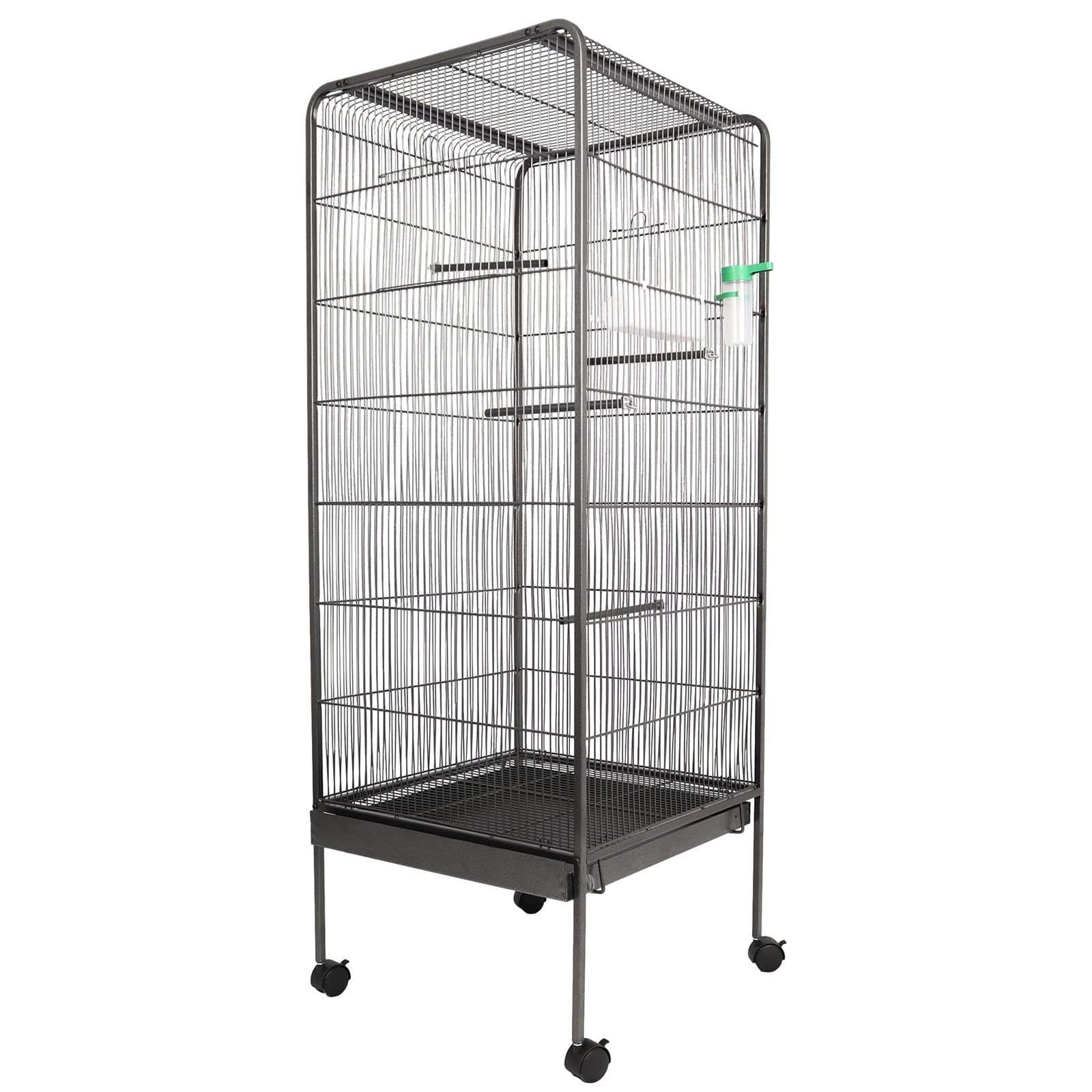 Garvee Steel Bird Cage With Rolling Stand Plastic Feeder PP Slide-out Tray Large Flight Cage For Parrots Parakeets Cockatiels Pigeons Lovebirds Antiqu