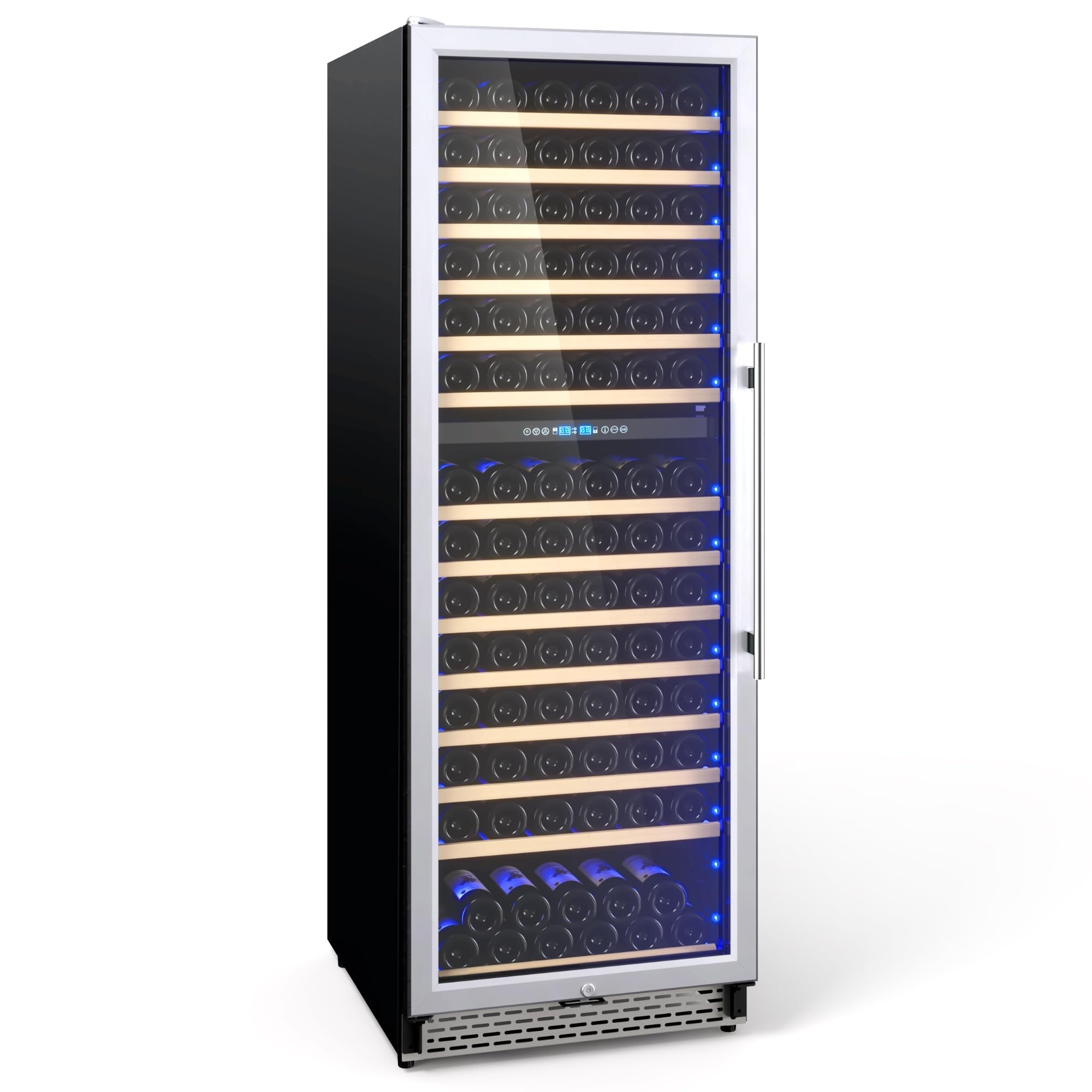 Garvee Dual Zone Freestanding Wine Fridge 24" - 154 Bottle Capacity, Built-In Wine Cooler Refrigerator With Safety Child Lock for Red, White, Champagn