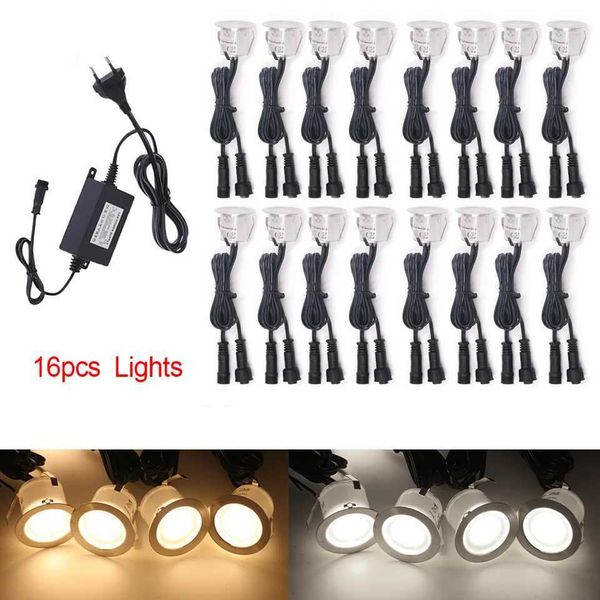 6-10-16 Lights LED Deck Light IP67 Waterproof Underground Led Spot Light With Remote Outdoor Garden Landscape Deck Lighting 12V CL240813