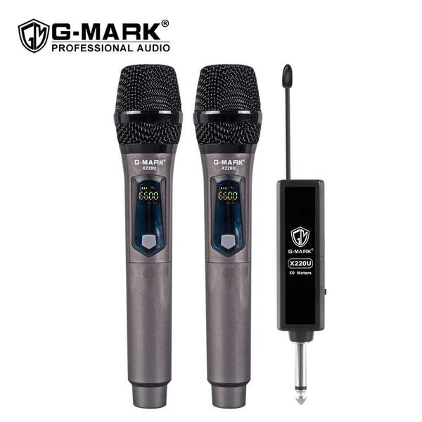 G-MARK X220U UHF Recording Karaoke Microphone Wireless Mic Receiver Work 5 Hours For SpeakerM240815