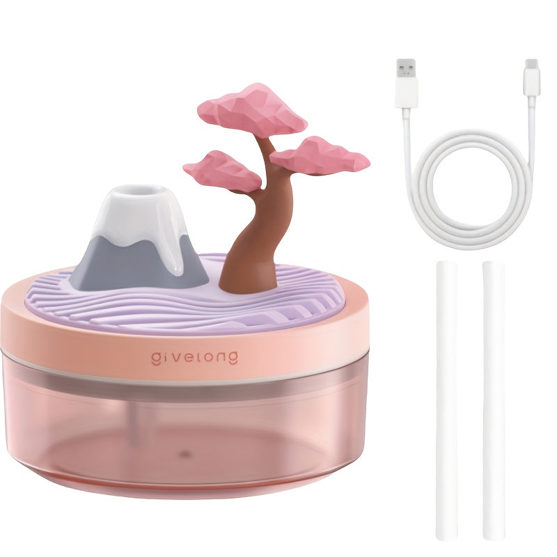 TEMU Usb Mini Natural Landscape Series Humidifier, Usb Aroma Diffuser, Light Humidifier, Suitable For Bedrooms, Offices, And Car Humidifiers