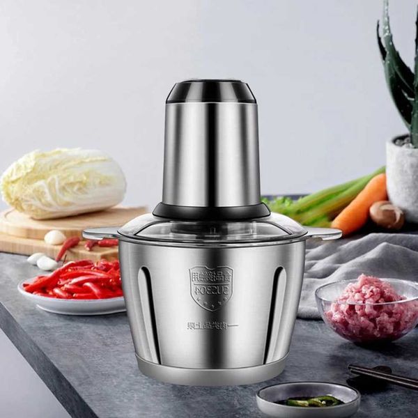 Meat Grinder 2L Stainless Steel Electrical Food Processor Blender Mixer Machine for Kitchen Fruits Garlic Nuts EU Plug Bkl24083
