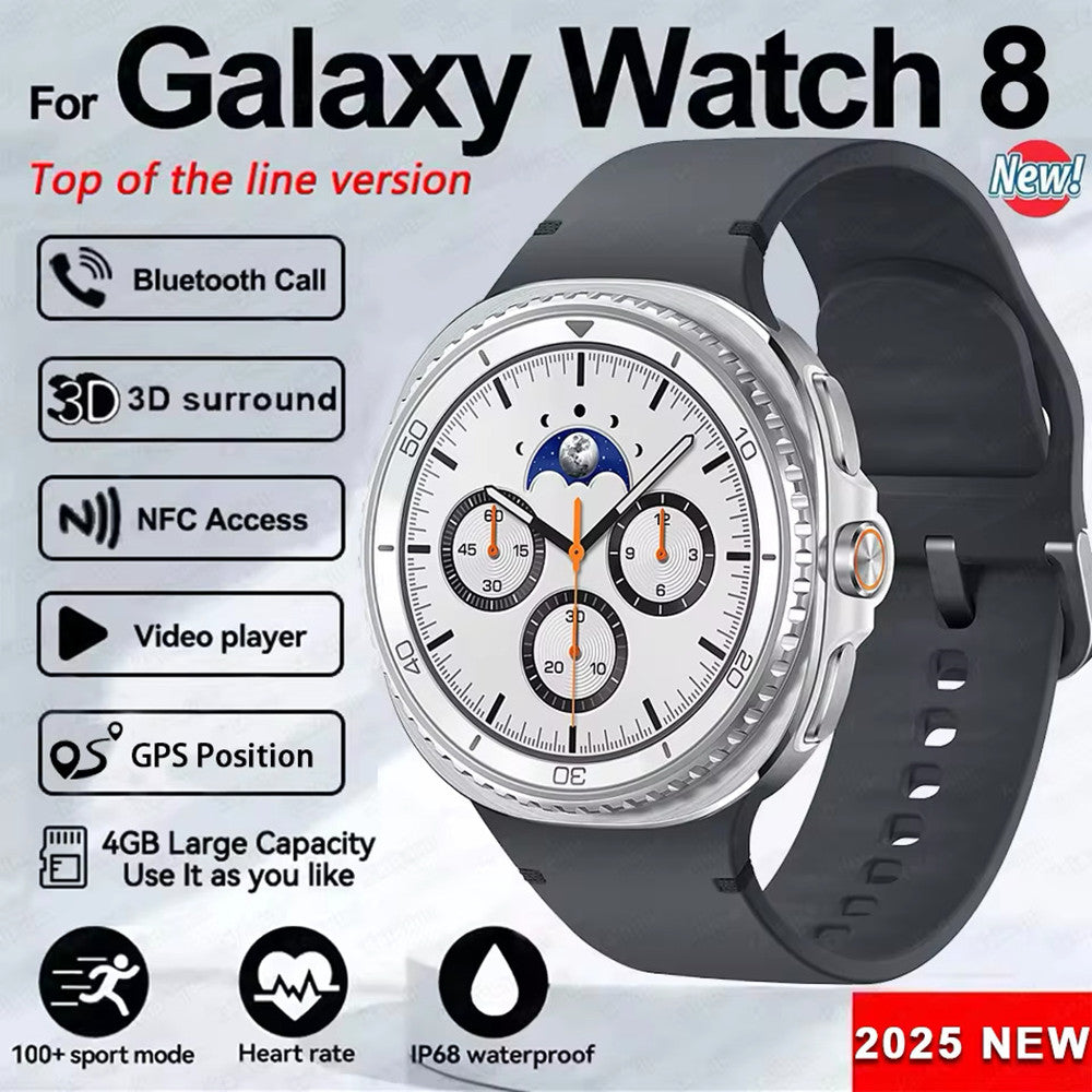 New Galaxy Watch 8 Ultra Smart Watch Men GPS Tracker Health Monitoring Bluetooth Call 100+ Sports Mode IP68 Waterproof Smartwatch Women 2025