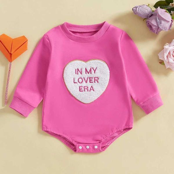 Valentine s Day Heart Print Romper with Ruffle Sleeves and Matching Headband Set for Baby Girls Toddler Spring OutfitC250108