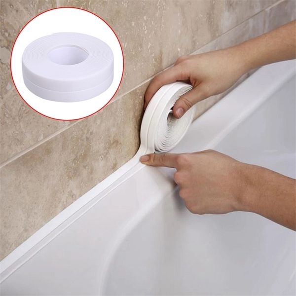 Wall Stickers 32m22cm Bathroom Kitchen Shower Waterproof Mould Proof Tape Sink Bath Sealing Strip Tape Self adhesive Waterproof Plaster PVC