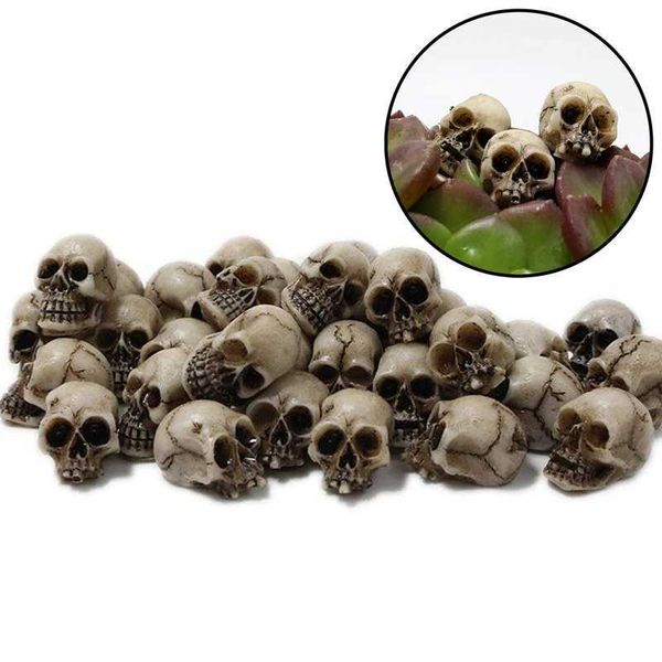 20PCS Mini Skulls Model Toys Skeleton Head Small Skulls Flowerpot Decoration Realistic Skeleton Skulls Crafts DIY for Halloween Y240801