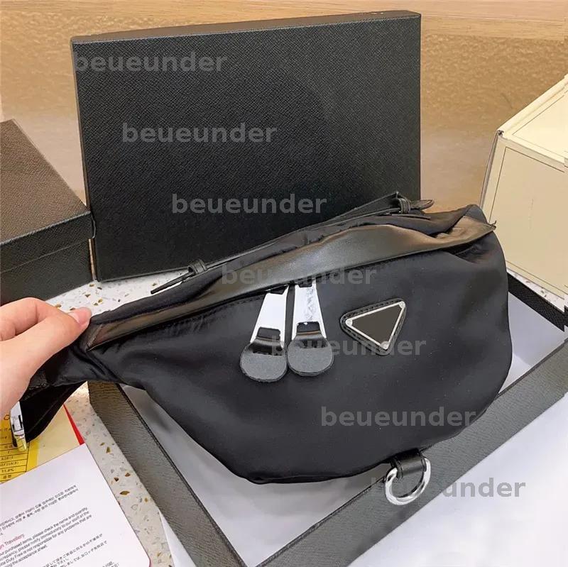 Womens Nylon Waist Bag Men Casual Bumbag Belt Bags Zipper Chest Fanny Pack Mens Black Bumbag Leather Crossbody Sport Fannypacks For Women BFD2504172