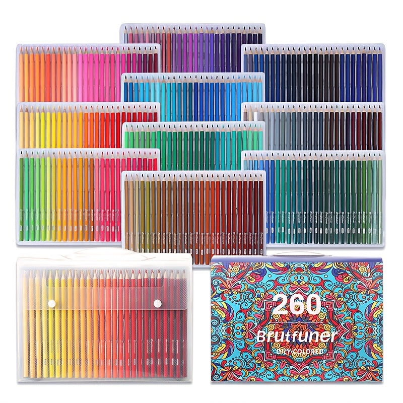 TEMU 260- Wood Oil Colored Pencils Set, , 2b Hardness, ≥2mm Wire Diameter, Artist Quality For Painting & Sketching, School Art Supplies