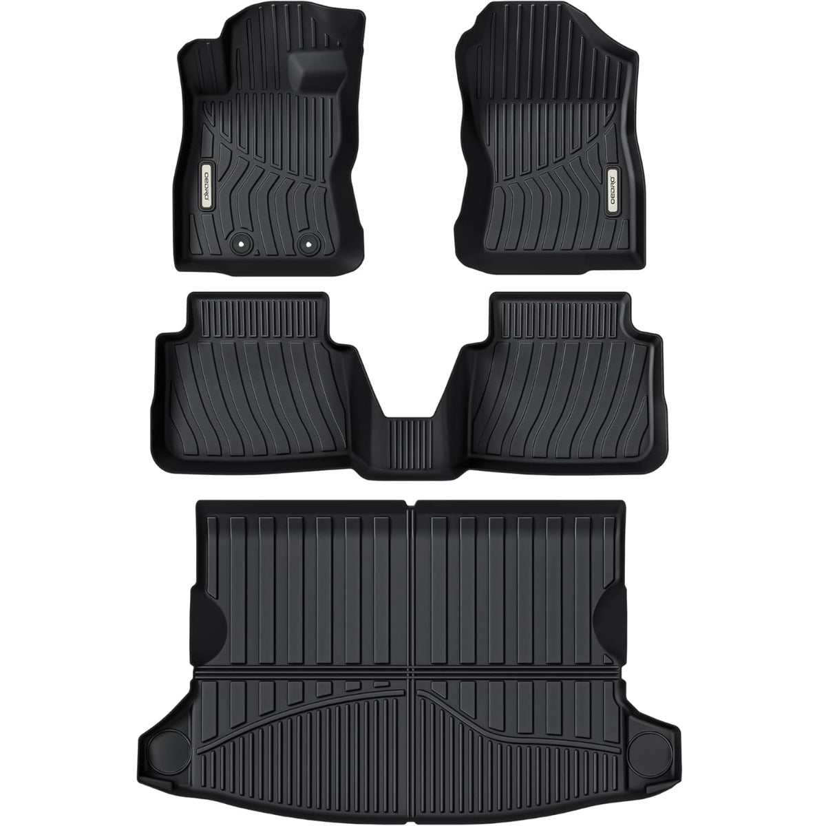OEDRO Floor Mats Liner Set Compatible with 2024-2025 Subaru Crosstrek All-Weather TPE Liners for 1st, 2nd Row & Trunk, Precision Fit, Black