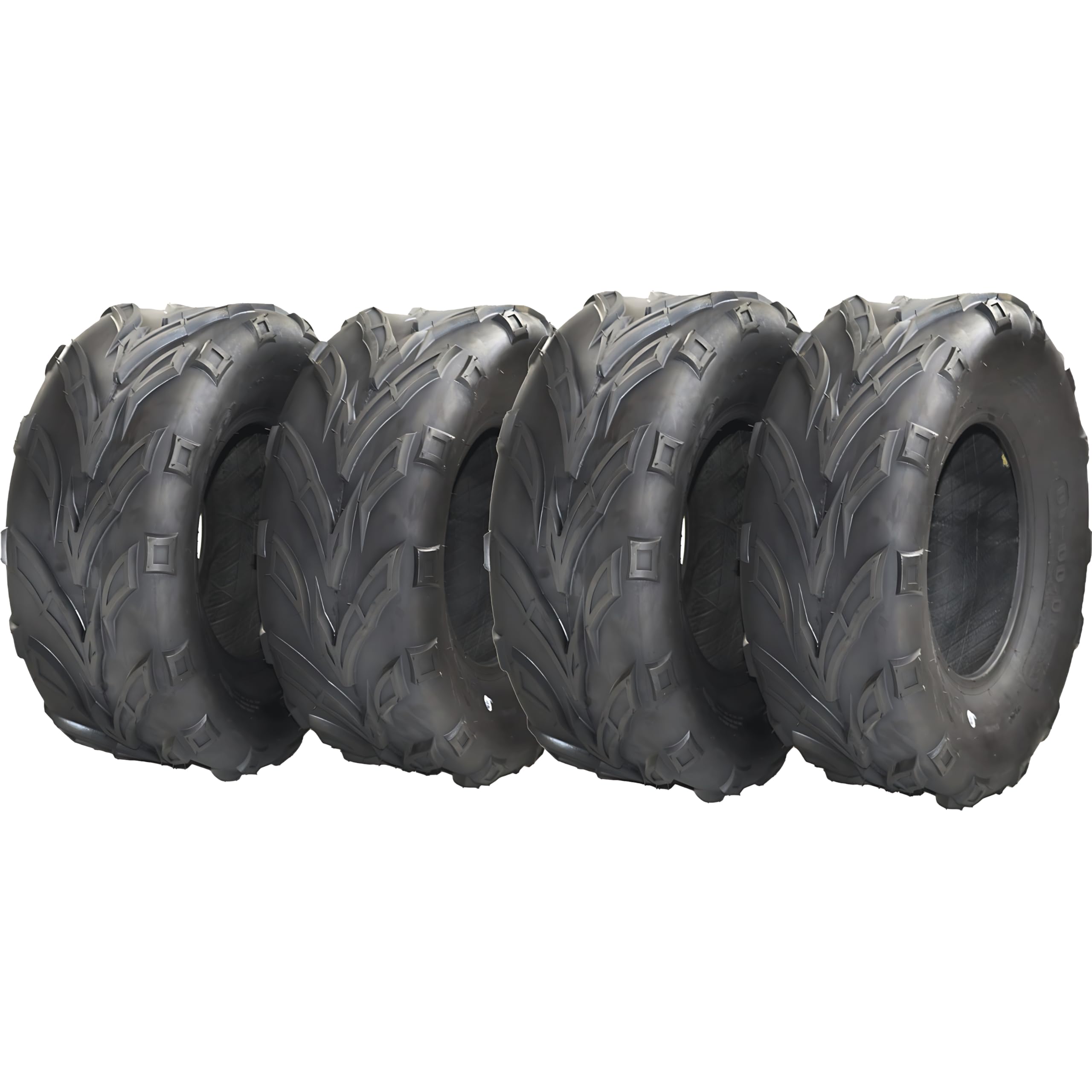 Garvee Go-Kart Sport ATV Tires Set of 4 16X6.00-8 Off-Road Tubeless Tires for Agricultural Machinery, Rugged Black