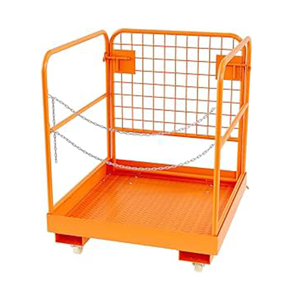 Garvee 36"x36" Forklift Safety Cage, Foldable Forklift Work Platform,Forklift Man Basket 1200lbs Capacity with Protective Guardrail Chian for 1-3 Peop
