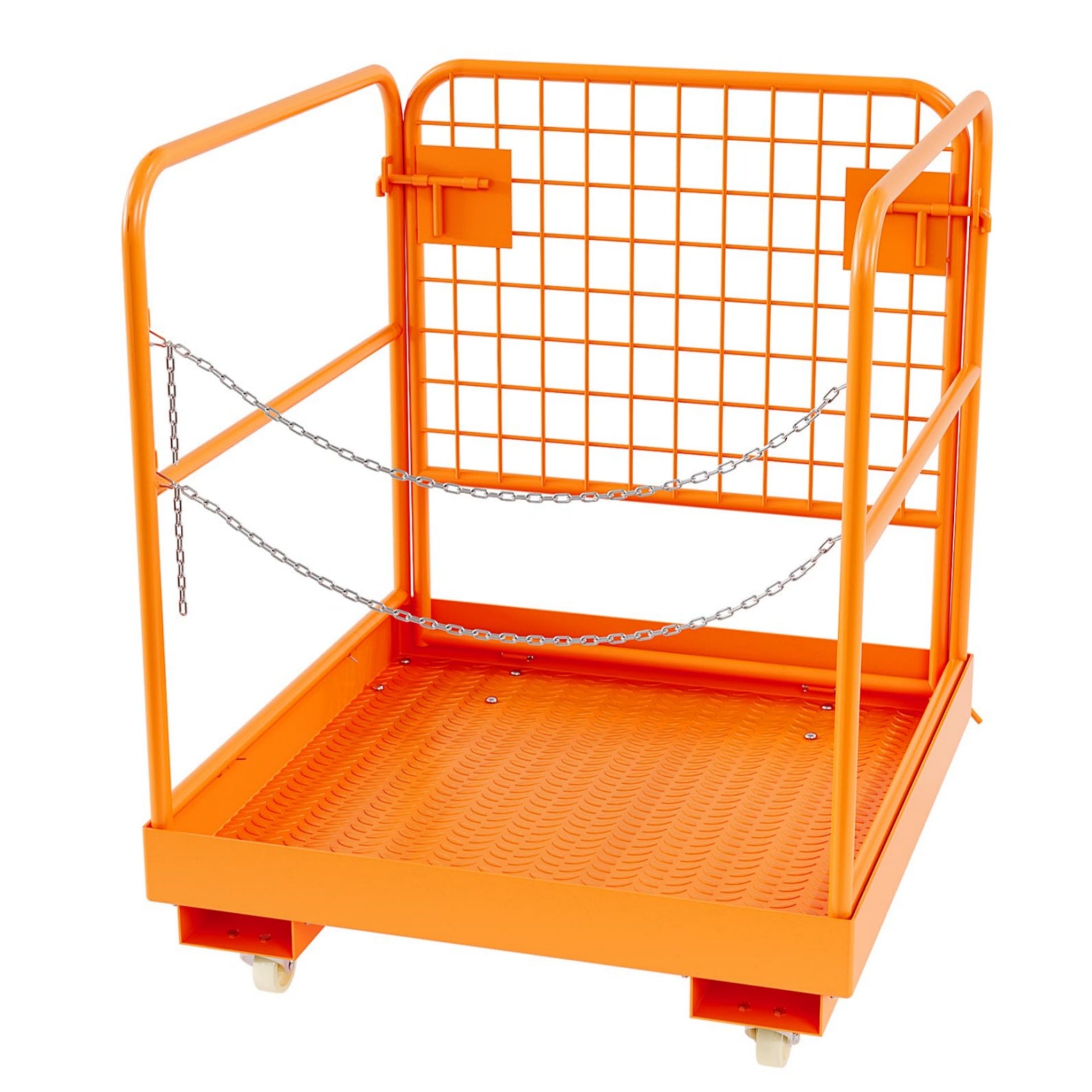 Garvee Forklift Safety Cage with Caster,36x36 Inches Heavy Duty Forklift Cage,Forklift Man Basket with Chian and Safety Lock up to Load 1200LBS for 1-