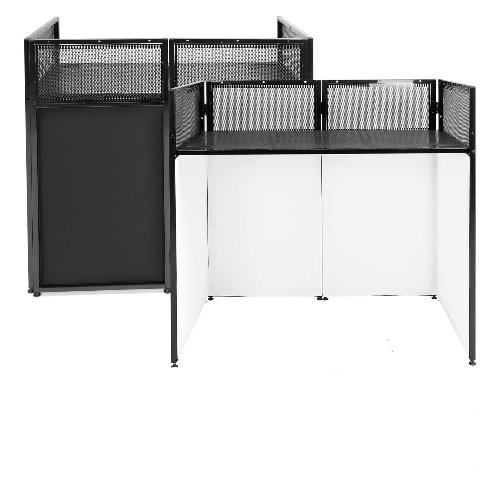 Garvee DJ Booth Portable DJ Facade Table Station Event Foldable 20"x40" Tabletop, Black & White Lighting Scrims for Show, Party, Gathering