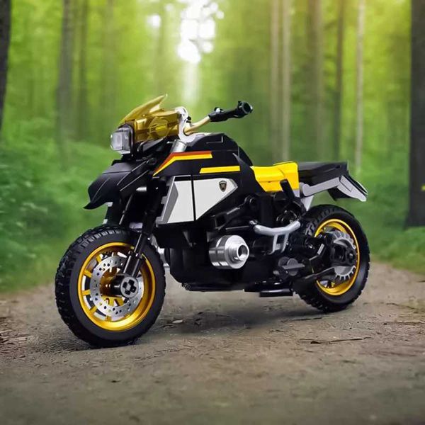 Motorcycle building blocks childrens puzzle toys boys 6-12 years old assembling building block models ornaments holiday giftsT250211