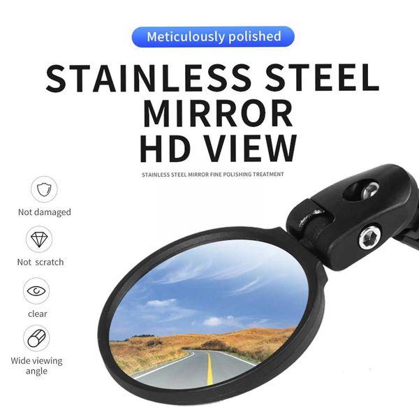 Shandao Bicycle Mirror Folding Bicycle Rear View Pc Adjustable 360 Glass Handle Accessories Mtb Appearance Mirror C5f0 W241113
