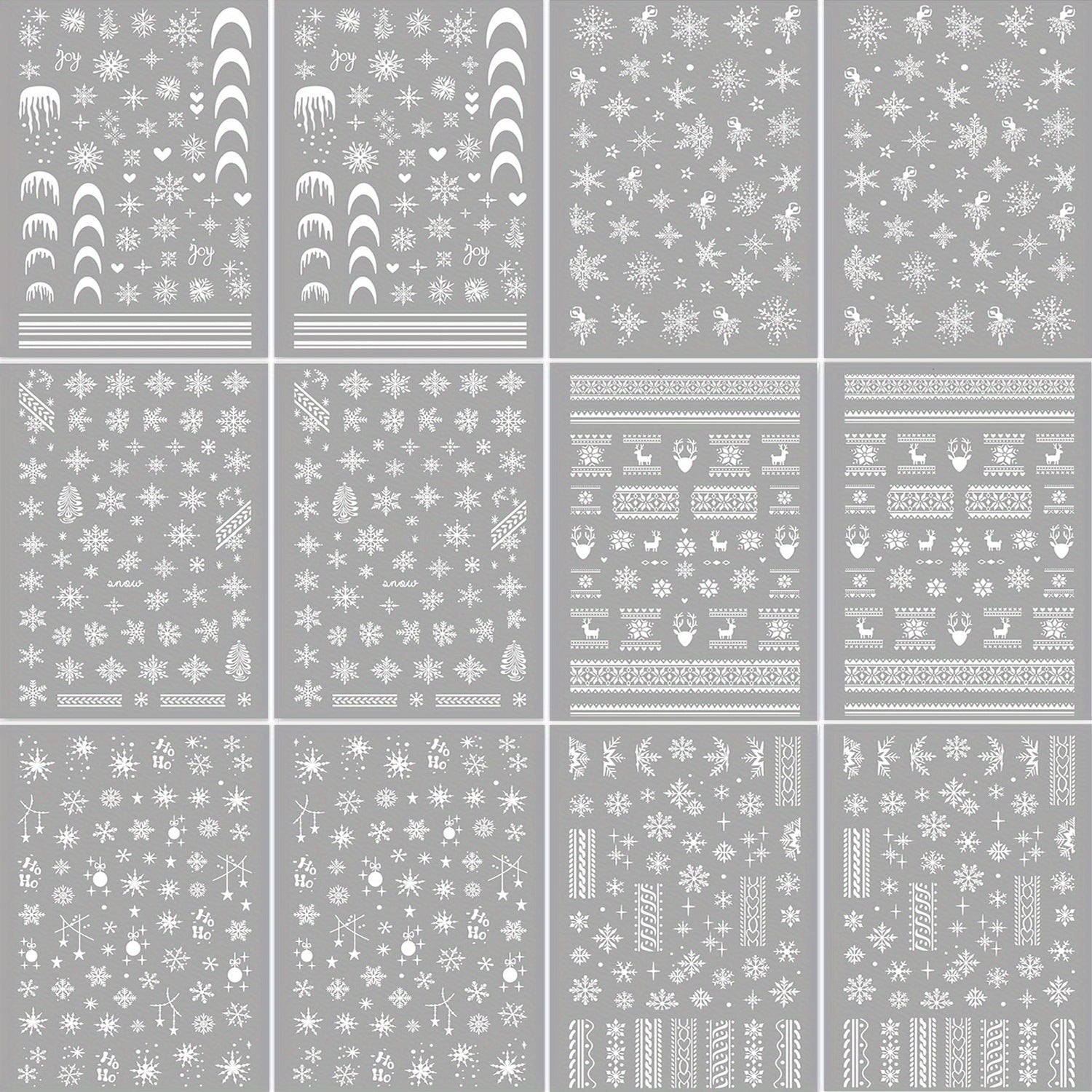 TEMU 12 , Christmas 3d -adhesive Art Decals - Snowman Elk For Diy Diy Decorations