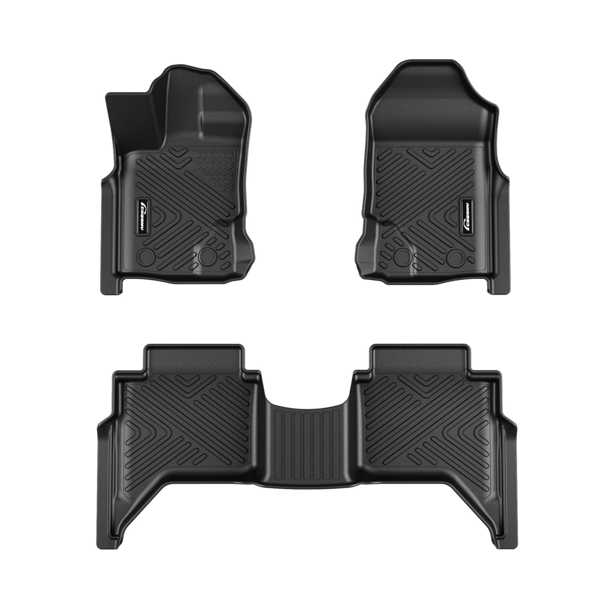 Garvee Floor Mats for 2019-2023 Ford Ranger Anti Skid Heavy Duty Waterproof Floor Liners Black Full Set