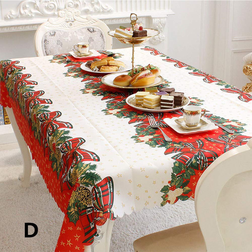 Garvee Christmas Table Cover Cloth Tablecloth Rectangle Printing Tablecloth for Restaurant Household Decoration DCreative Table Decorations