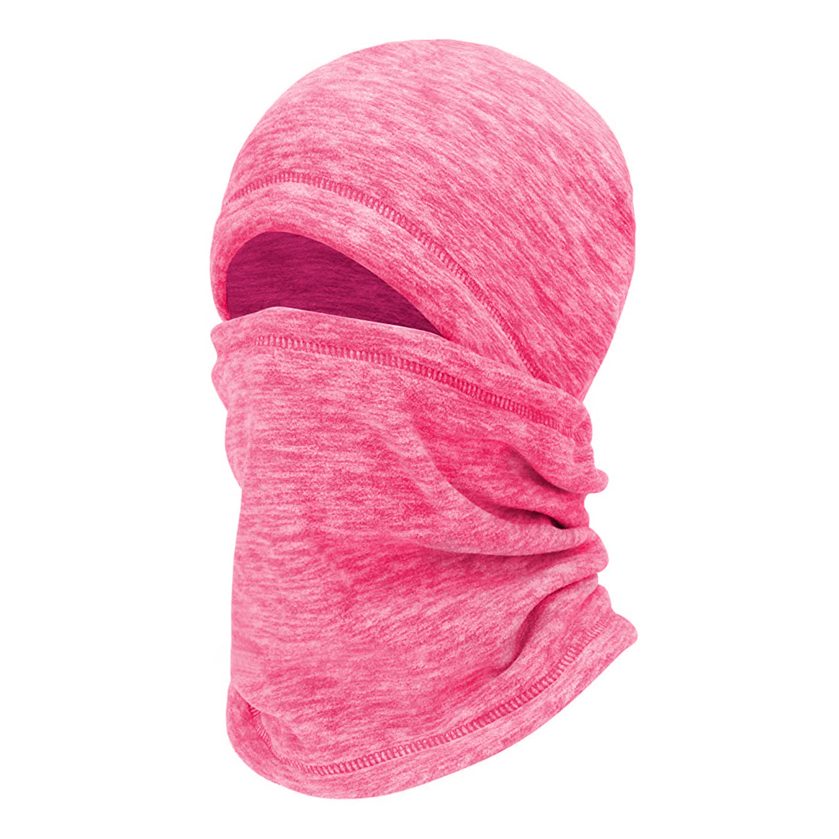 Balaclava Ski Face Mask, Winter Cold Weather Windproof Hooded Scarf Hat with Neck Warmer, Cycling UV Protector for Women Men Pink