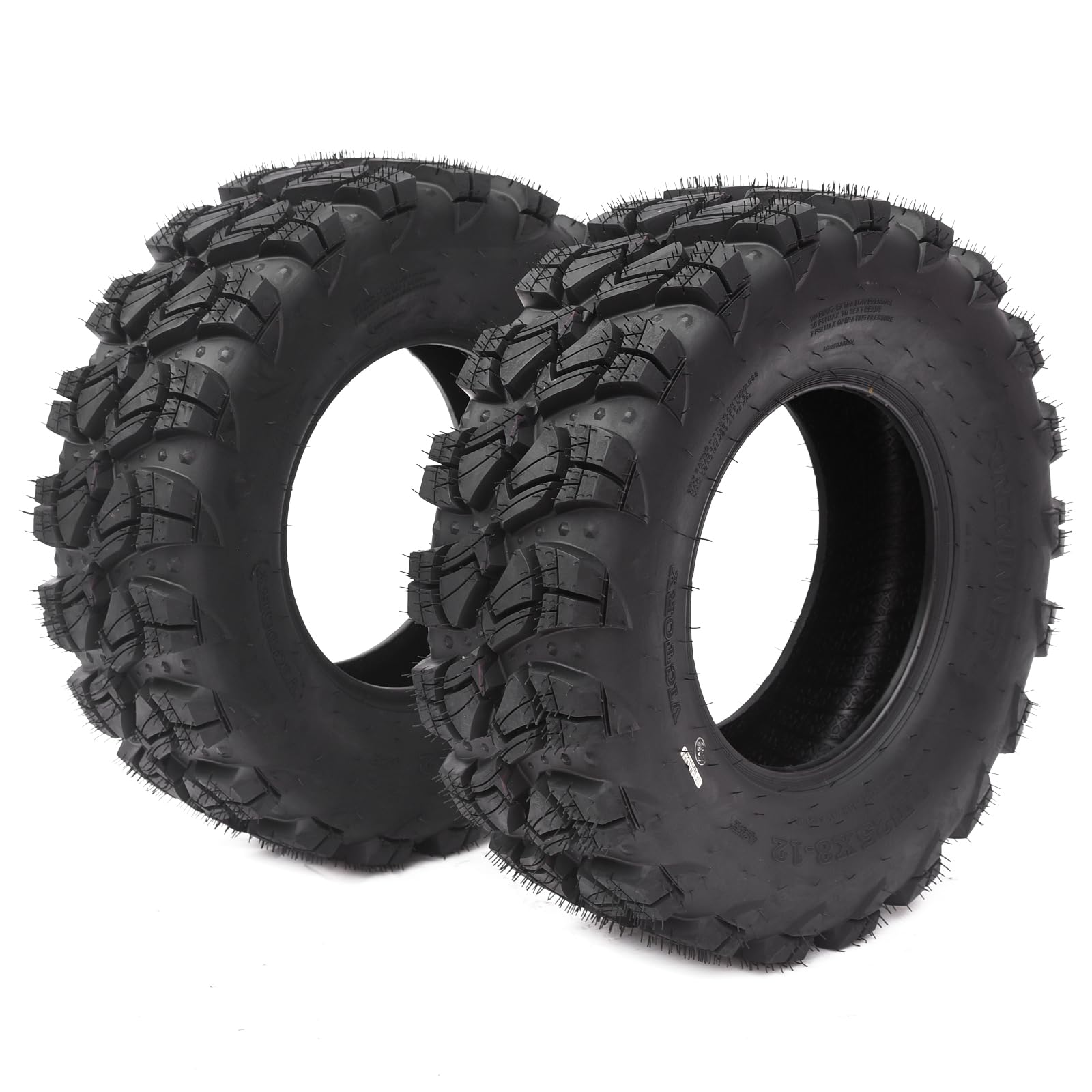 Garvee Set of 2 ATV Trail Tires 6PR Knobby Sport Tires, Tubeless - AT25x8-12-6PR TL VICTORY