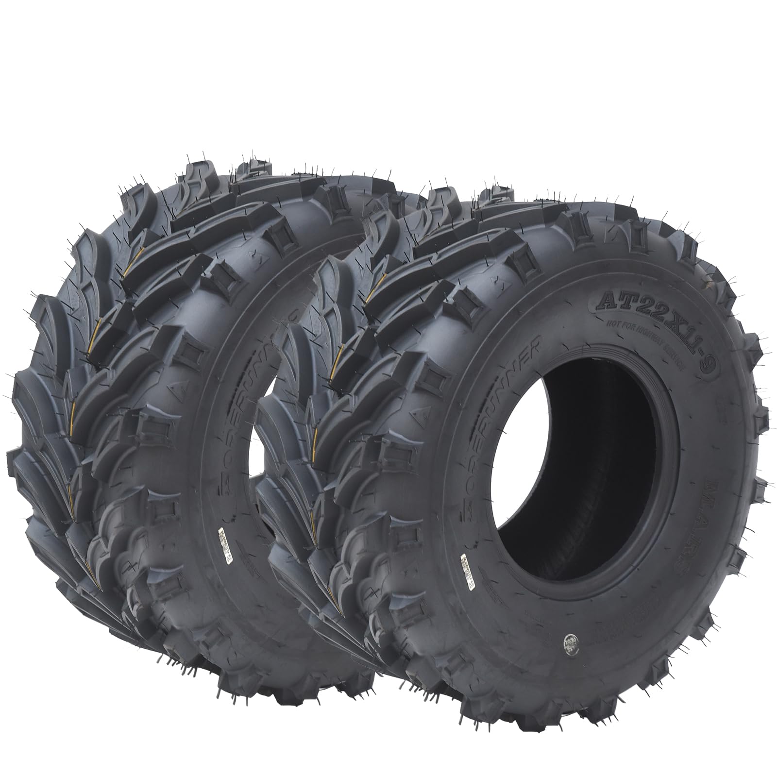 Garvee Set of 2 ATV Trail Tires 6PR Knobby Sport Tires, Tubeless - AT22x11-9-6PR TL MARS