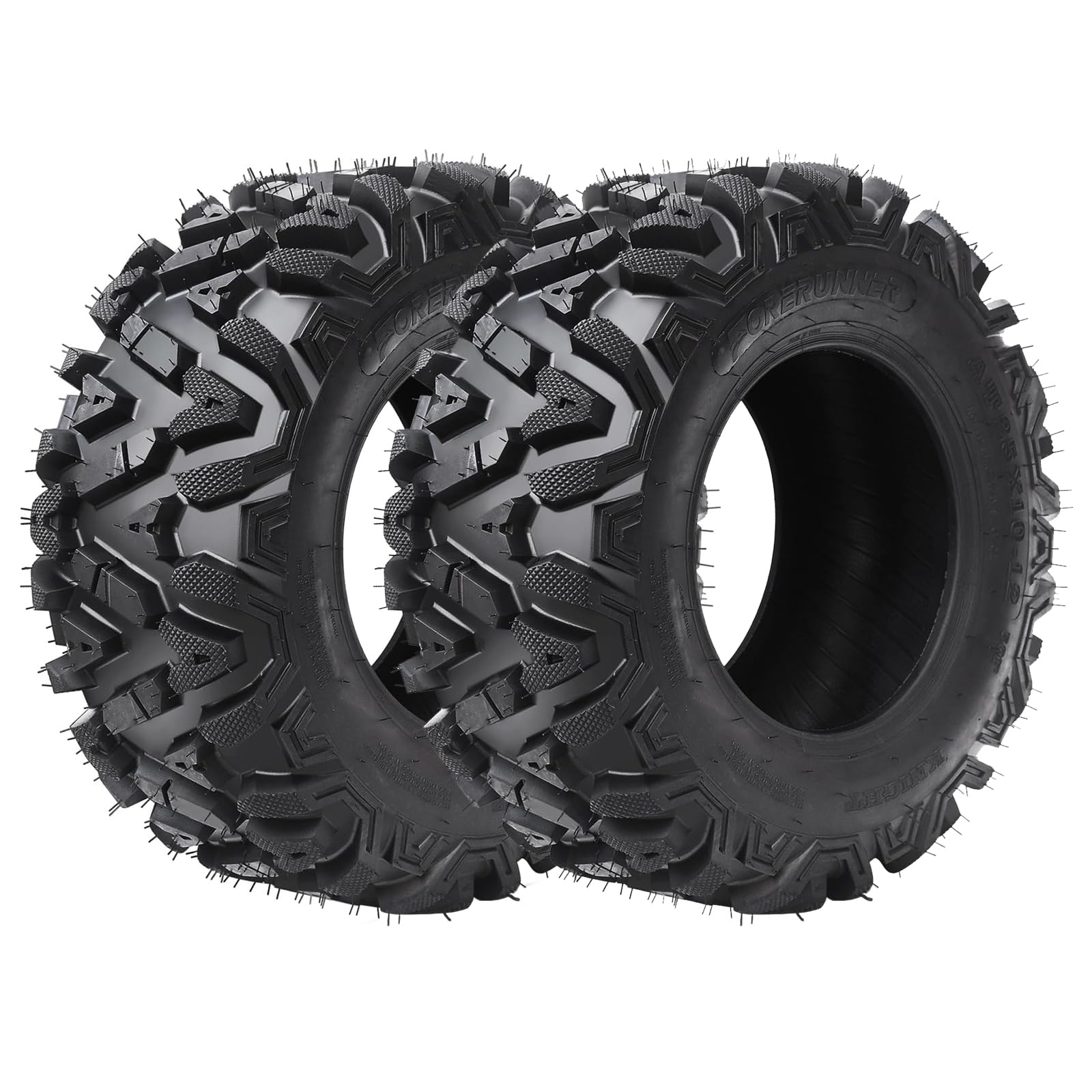 Garvee 25x8-12 6PR ATV Tires, 25x8x12 All Terrain ATV UTV Off-Road Tires(Set of 2, Tubeless)