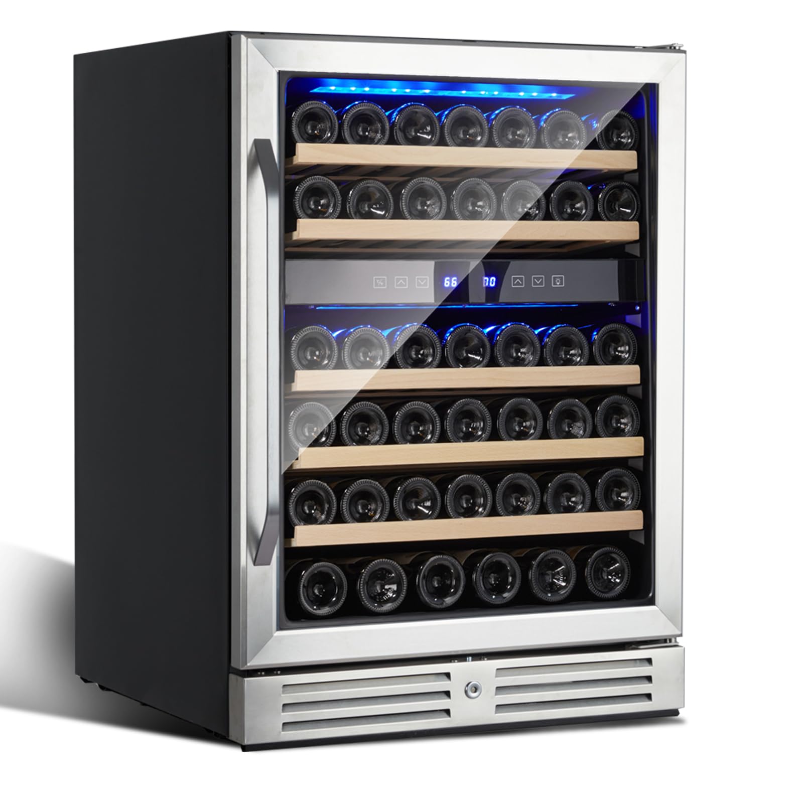 Garvee 24 Inch Wine Fridge Dual Zone 160 Bottle, Tall Wine Cooler Refrigerator Freestanding with Temperature Control for Home Bar Office