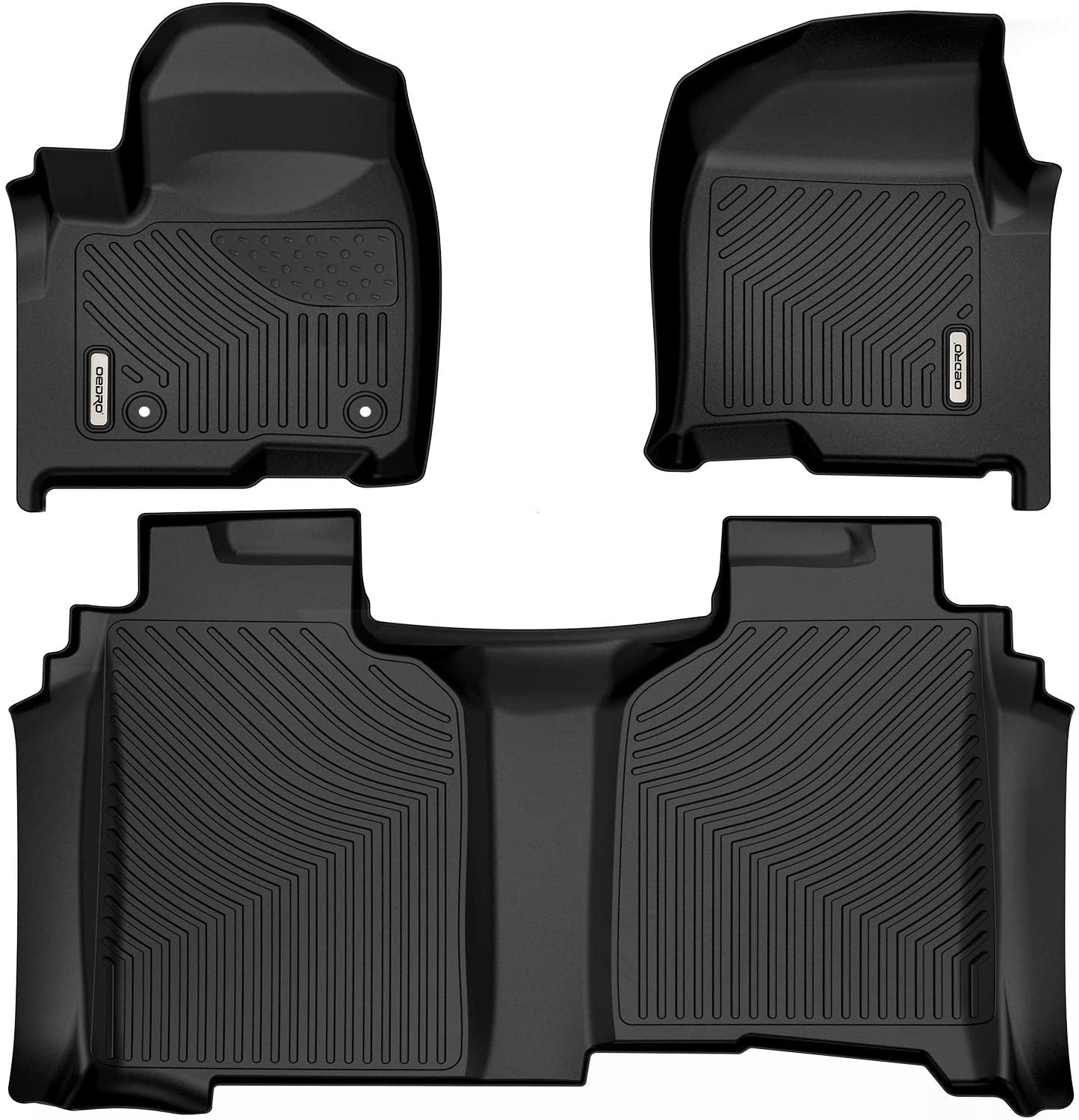 OEDRO Floor Mats for 2019-2025 Chevy Silverado 1500-GMC Sierra 1500 Crew Cab, No Rear Underseat Storage Box