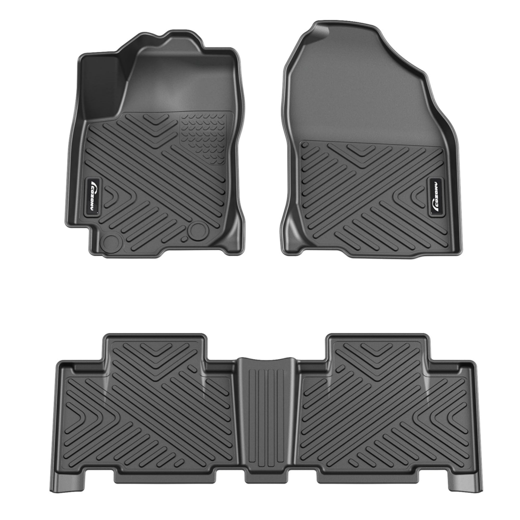 Garvee Floor Mats for Toyota RAV4 2013-2018 2.5L L4 Gas TPE All Weather Custom Fit Front 1st & 2nd Row Floor Liner Black