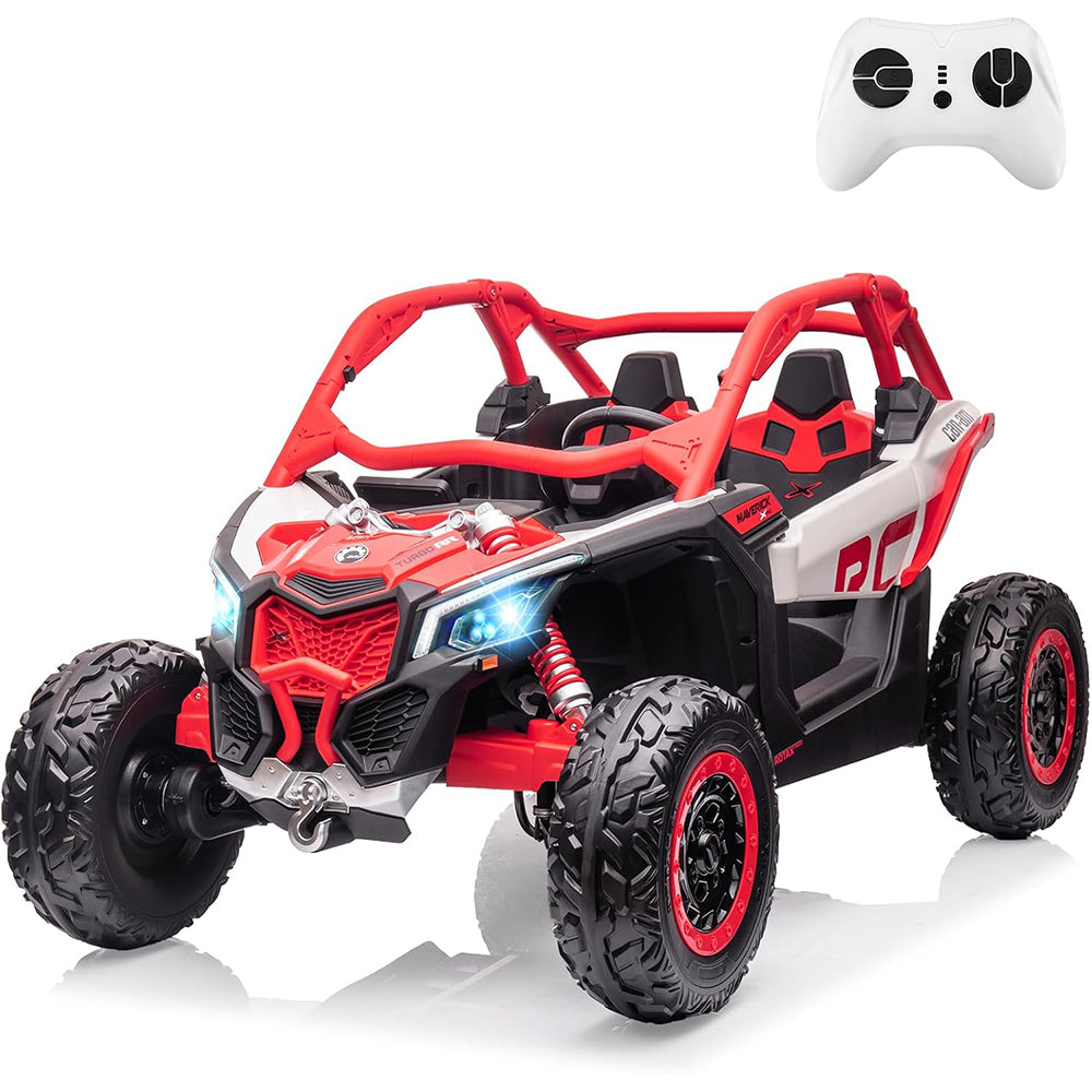 Garvee 2-Seater Ride-On UTV For Kid age 3 - 8 years : 4WD, Remote Control, 2x24V Batteries, 4x200W Motors, 23" Seat, EVA Tires, Spring Suspension - Re