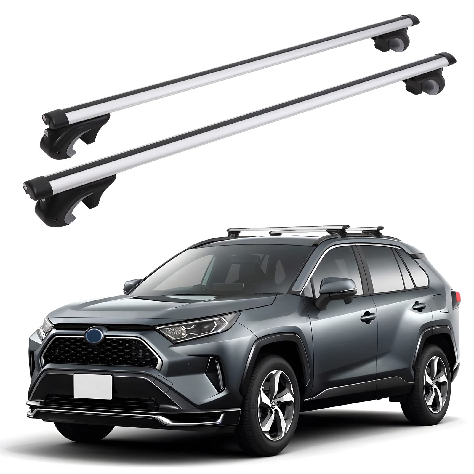 Garvee Roof Rack Cross Bars, 54" Universal Roof Bars for Most SUV Without Roof Side Rail, Crossbars for Rooftop Cargo Carrier, Luggage, Kayak, Bike, S