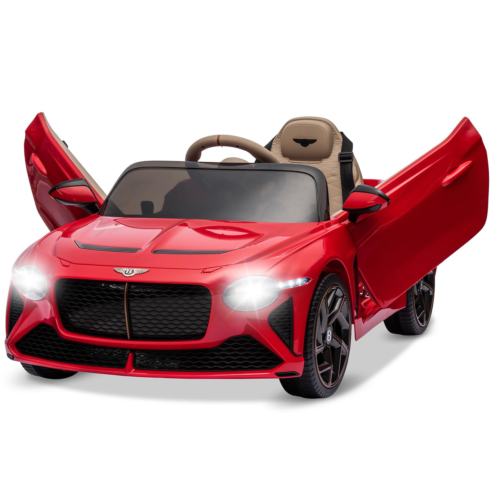 Garvee Kids Ride On Car, Licensed Bentley Bacalar 12V Electric Vehicles w-Parent Remote Control, Scissor Door, Suspension, 3 Speeds, LED Lights, Horn,