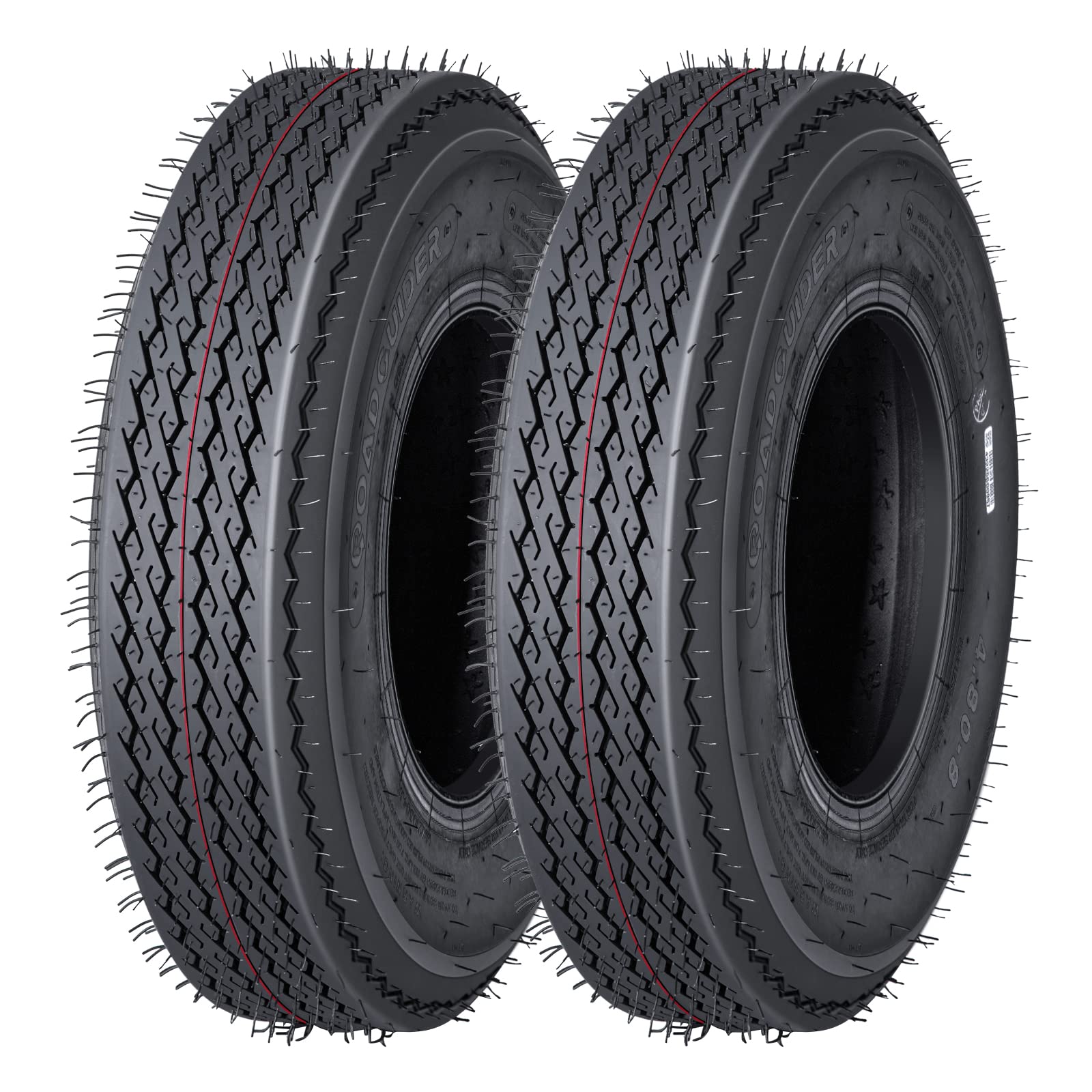 Garvee 4.80-8 6PR Trailer Tires, 2-Pack Trailer Radial Tires, Load Range C, Spoke Wheel,Suitable for All Kinds of Small and Light Trailers,
