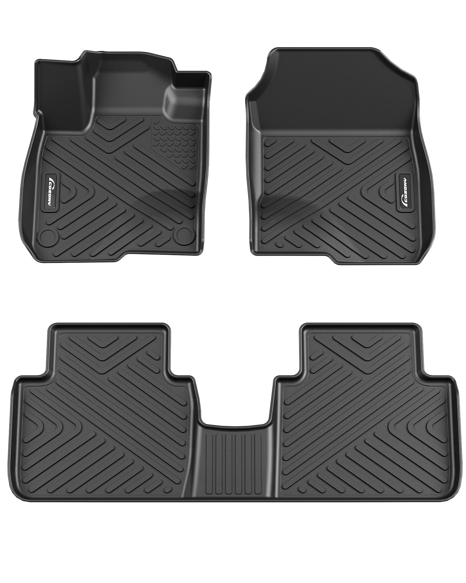 Garvee Floor Mats for 2023 2024 HR-V (LX Sport EX-L), TPE All Weather Custom Fit Front 1st & 2nd Row HRV Floor Liner, Black