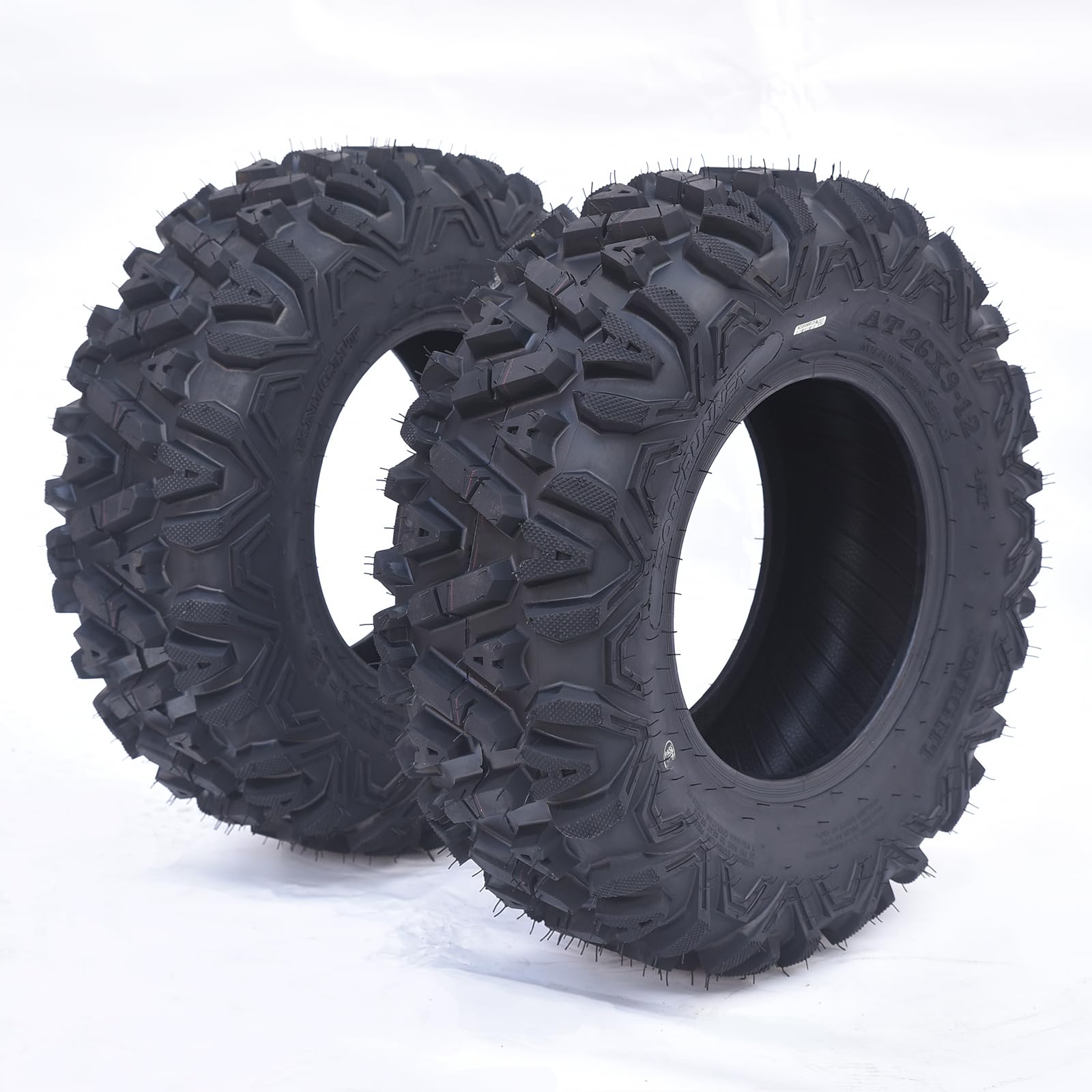Garvee AT26x9-12-6PR TL KNIGHT Set of 2 ATV Trail Tires 6PR Knobby Sport Tires, Tubeless - AT26x9-12-6PR TL KNIGHT