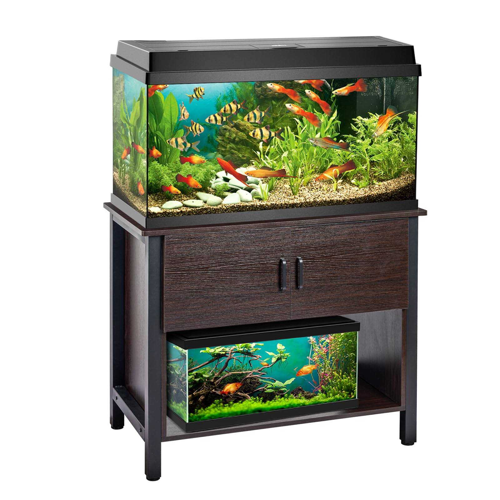 Garvee Fish Tank Stand Metal Aquarium Stand with Cabinet Aquarium Turtle Tank 36.6" x 18.9" x 30.7" for 40 Gallon（Aquarium Not Included）