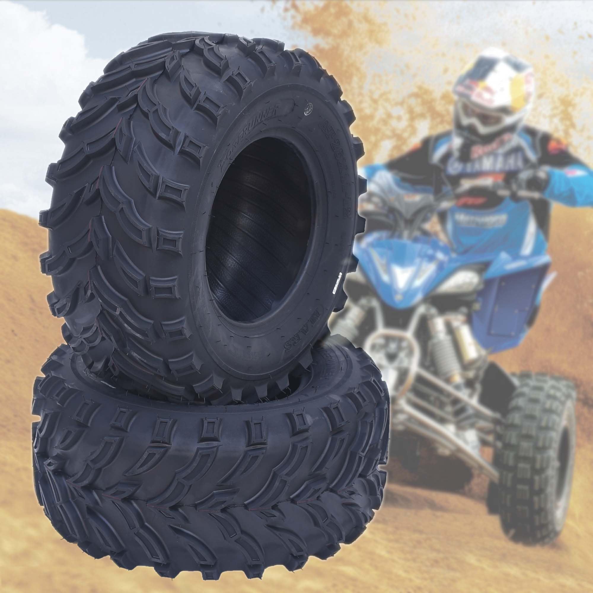 Garvee Set of 2 ATV Trail Tires 6PR Knobby Sport Tires, Tubeless - AT30x10-14-8PR TL VICTORY
