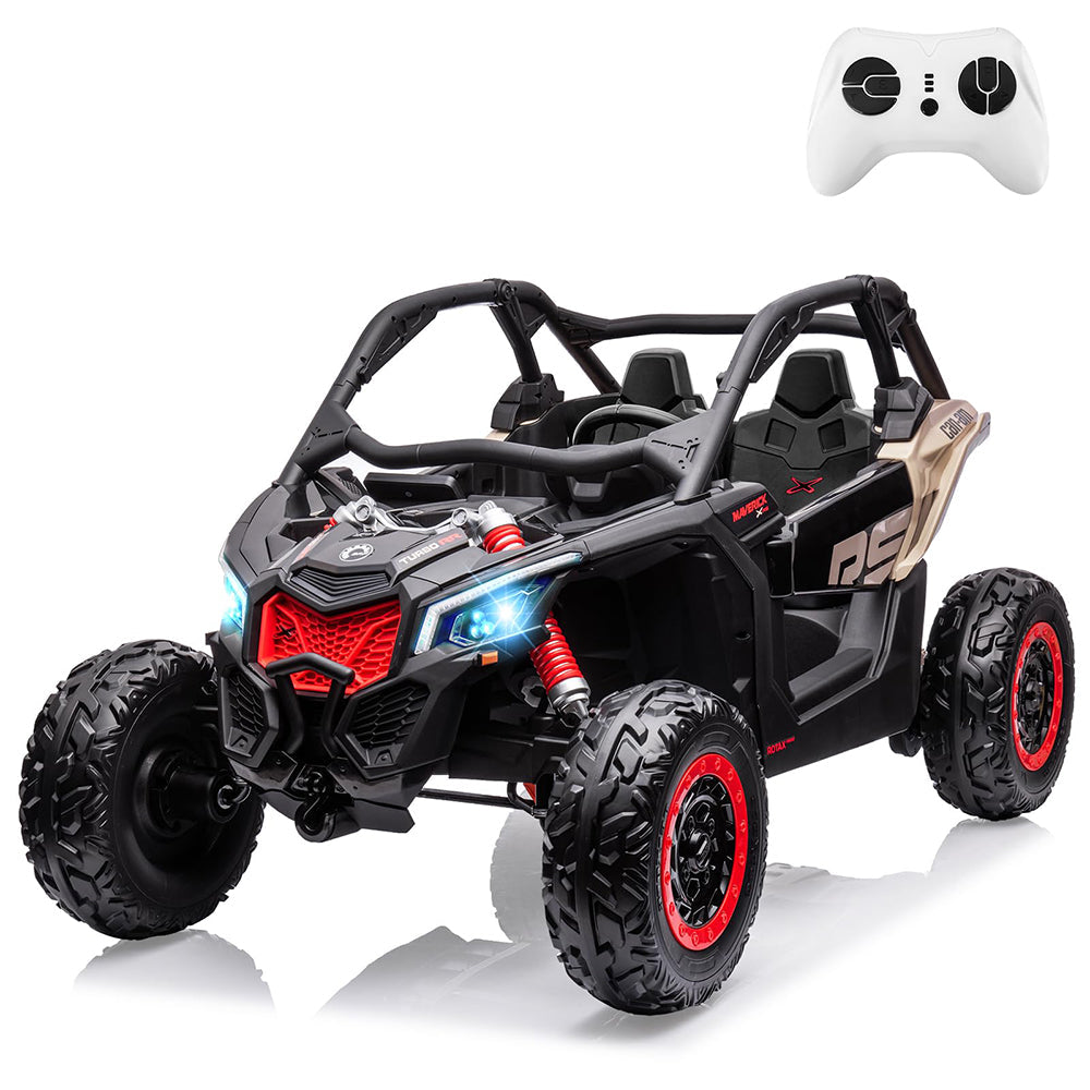 Garvee 2-Seater Ride-On UTV For Kid age 3 - 8 years : 4WD, Remote Control, 2x24V Batteries, 4x200W Motors, 23" Seat, EVA Tires, Spring Suspension - Bl