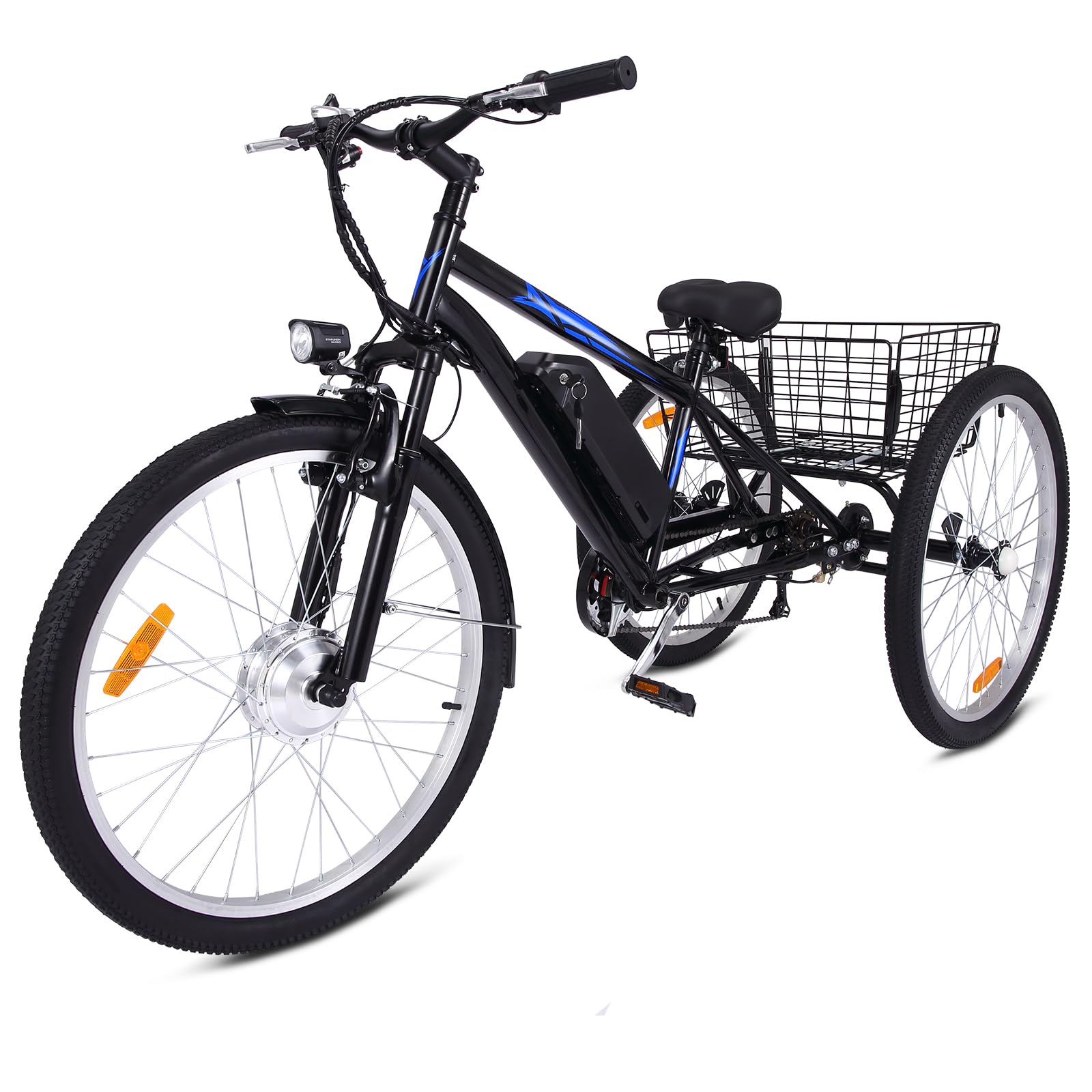 Garvee 3 Wheel Electric Bicycle for Men Women, 350W Motor Electric Tricycle for Adults, 26" Fat Tire Motorized Bicycle w- 36V 10Ah Removable Battery, 