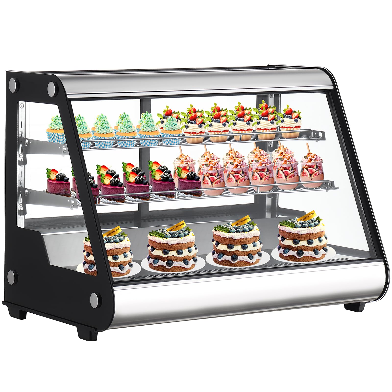 Garvee Commercial Refrigerator Display, 160L-5.7 Cu. FT Countertop Refrigerator Display Case, Commercial Fridge Display Refrigerator, Double-Layered G