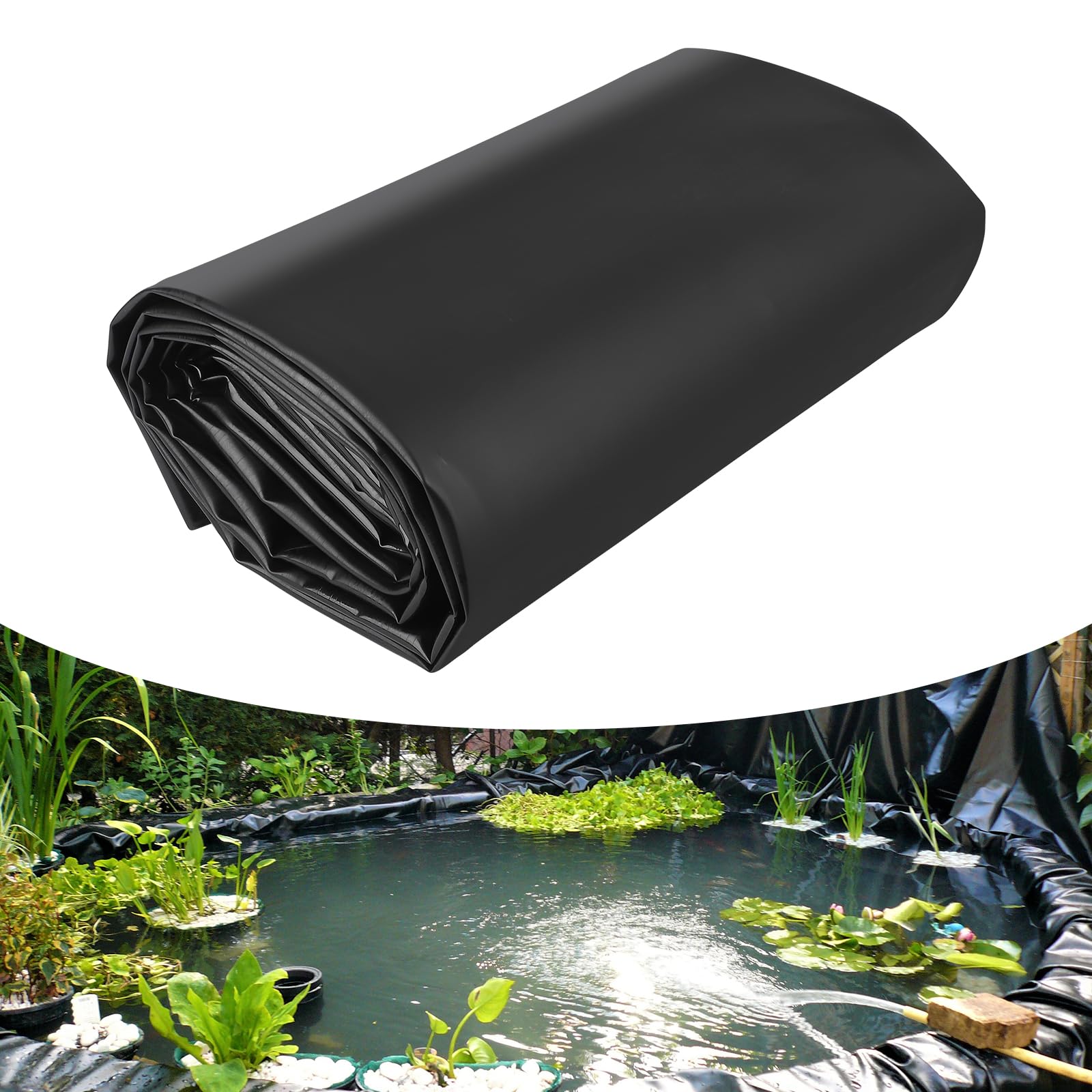 Garvee Pond Liners 13X20FT HDPE, UV Resistant, 20 Mil Thickness, Easy Cutting, Safe for Fish and Plants, Versatile for Outdoor Ponds, Waterfalls, and 