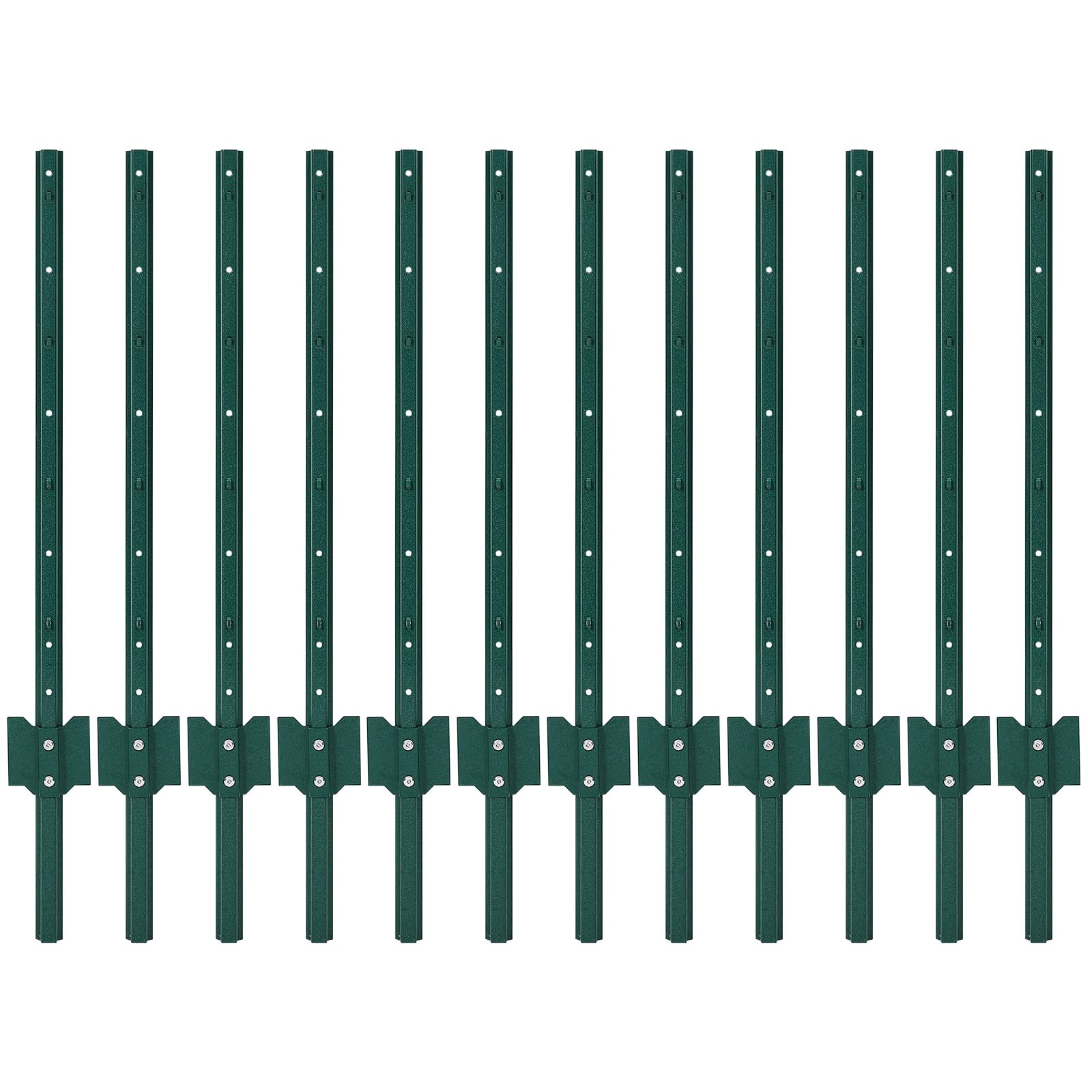 Garvee 3FT Metal U-Post Fence Stakes, 12-Pack - Heavy-Duty Rust-Resistant Garden & Yard Posts for Fences, Plants & Signs, Easy Hammer Installation