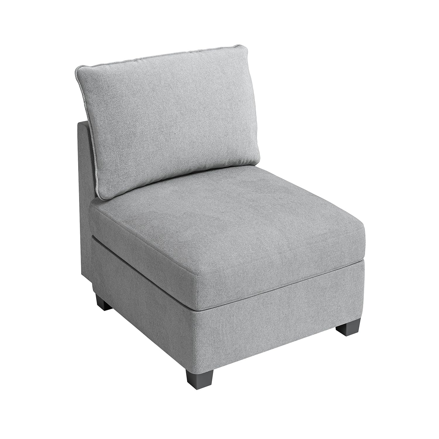 Garvee IDELAHOUSE Middle Module Seat for Modular Sofa Sectional Couch with Storage, Customizable Sectional Sofa Couch Accent Armless Chair, Linen Fabr