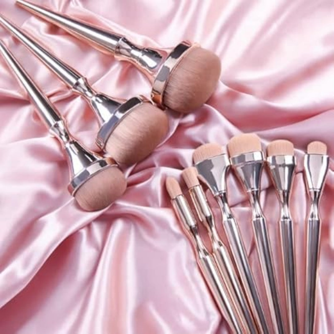 9pcs Professional Makeup Brush Set Full Collection for Foundation Blending Contour Highlighting Cosmetic Beauty Tools Grooming Essentials