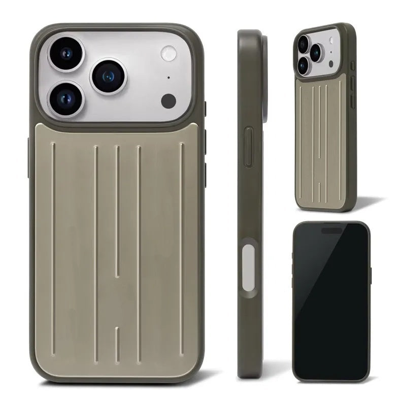 NEW RIM Phone Case Suitcase Designer iPhone Case for Apple iPhone 17 Pro Max 16 15 14 13 Top-quality Polycarbonate Aluminum Alloy MagSafe Weave Back