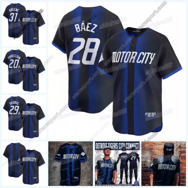 Tigers 2024 city Connect Jersey Motor city Miguel Spencer Torkelson Riley Greene Tarik Skubal Cabrera Baseball Jersey Matt Vierling Javier B