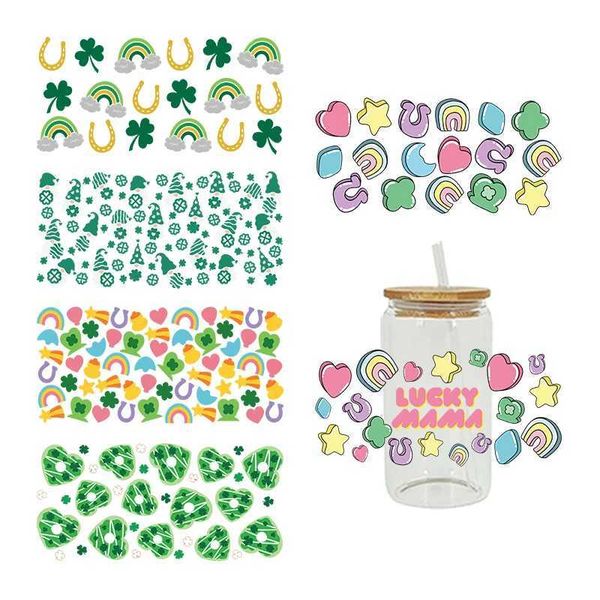 UV DTF Transfer Sticker St Patricks Day For The 16oz Libbey Glasses Wraps Bottles Cup Can DIY Waterproof Custom Decals D8317 Y240810