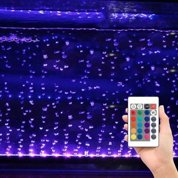 Remote Control Aquarium Fish Tank Underwater Waterproof Air Bubble Airstone Led Light bar lamp Multicolor Colorchanging Fountain Z250205
