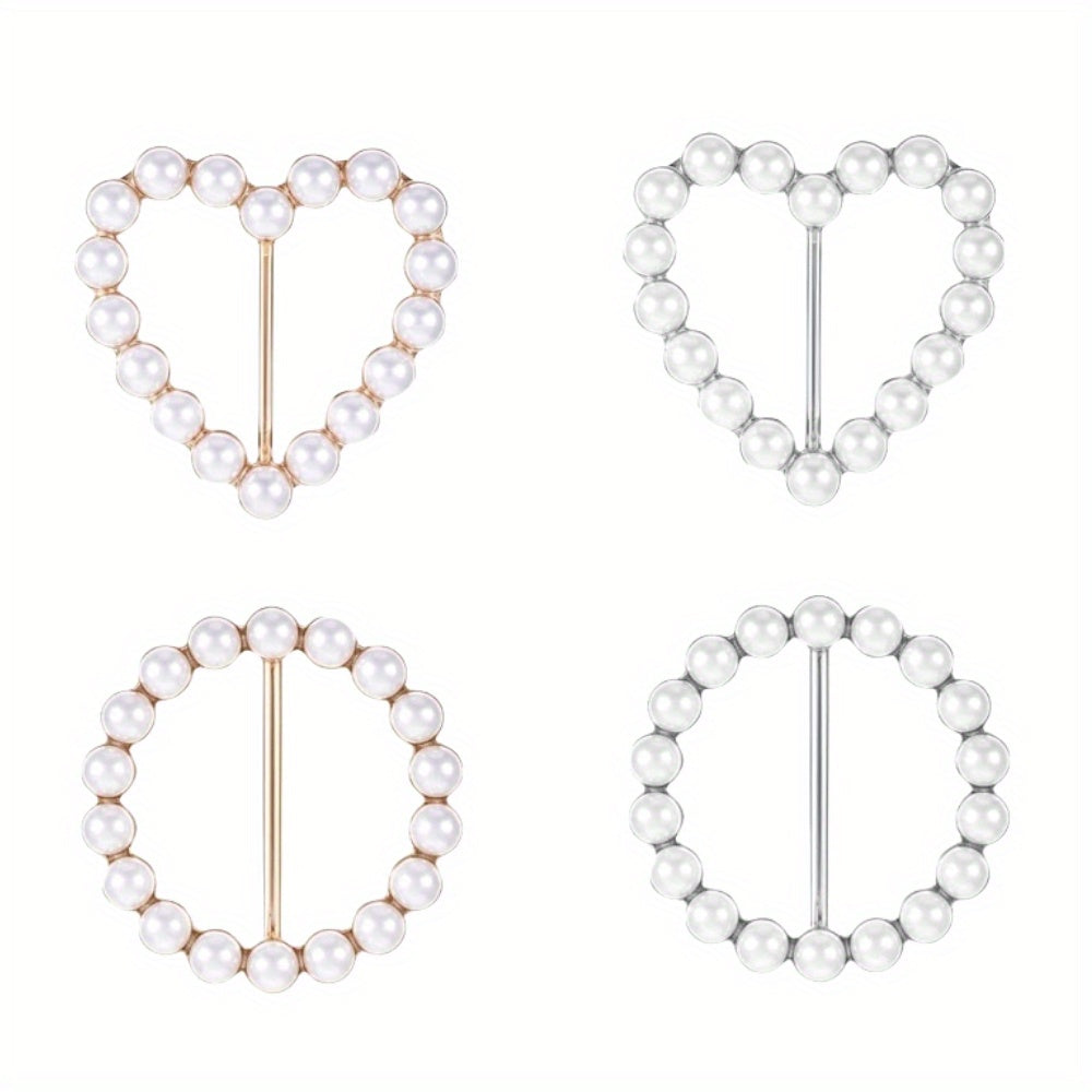 TEMU 4pcs Women's Scarf Buckles, Belt Clips For Dresses, Shirts And Tops | Dress Accessories, Waist Firming Buckles, Non-slip Design, Summer Beach