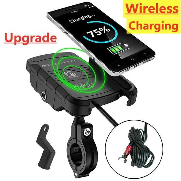 Motorcycle Phone Holder Wireless Charger Moto Motorbike Mirror Mobile Stand Support USB Fast Wireless Charging Cellphone Mount Y240806